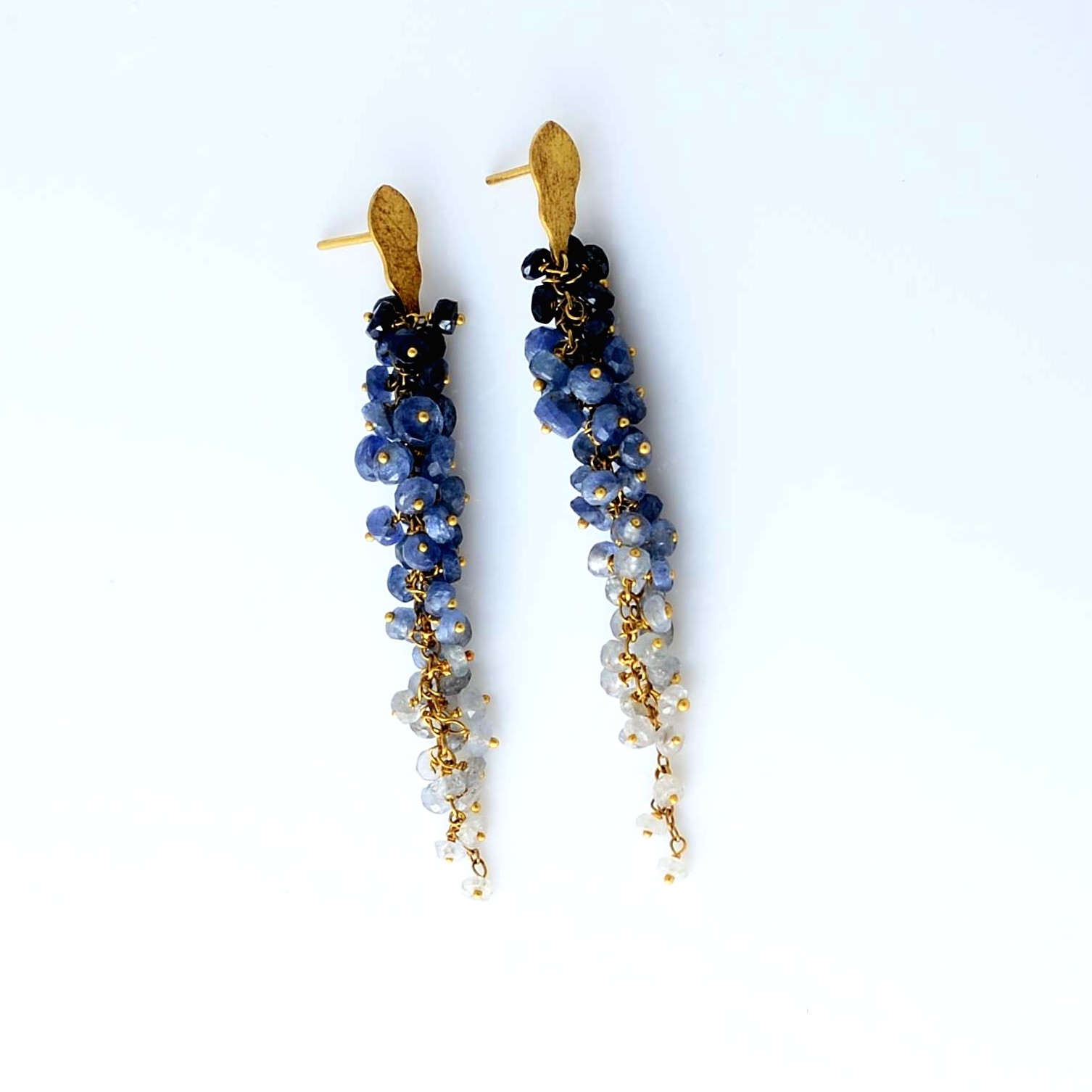 Blue sapphire Gold earrings