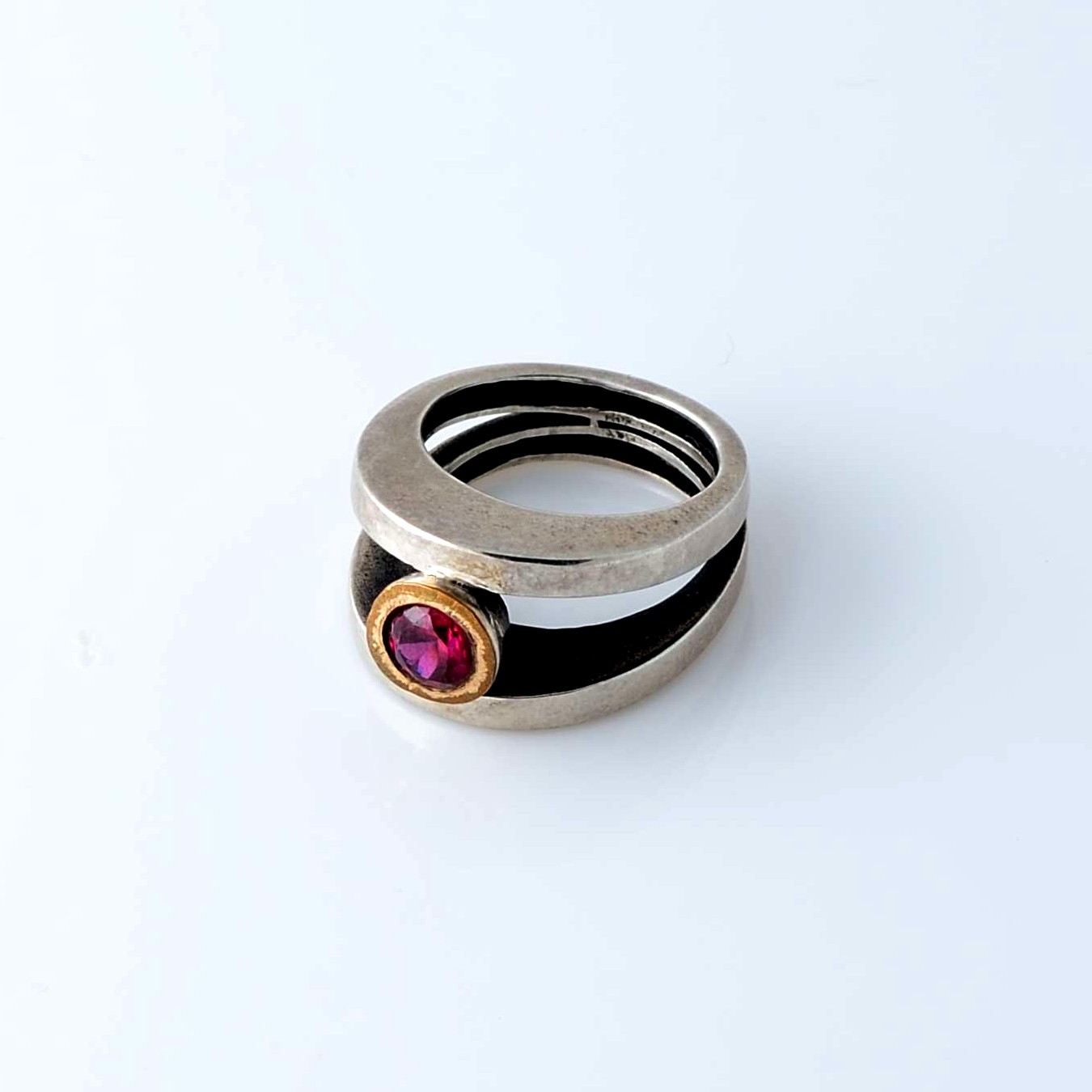 Silver ring and Goldfield ruby